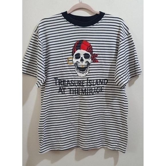 Treasure Island Las Vegas Pirate Stripe Shirt Size L - Picture 4 of 11